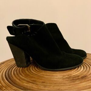 Carlos Black Suade Leather Women’s Heels Boots Size 9.5